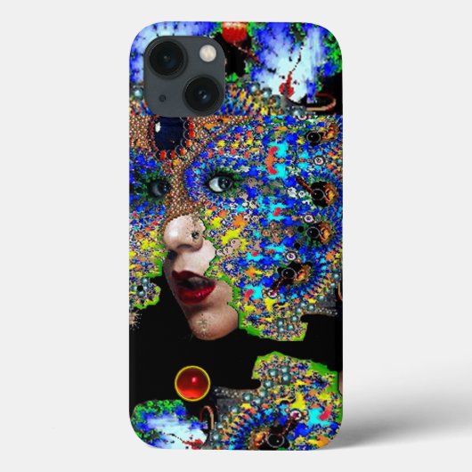 EPHEMERAL/VROUW MET KLORFUL FRACTALE MASKER Case-Mate iPhone CASE (Achterkant)
