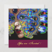 EPHEMERAL, zoet 16 maskerade bal, blauw masker Kaart (Voorkant)