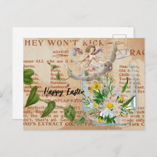  Ephemra Collage Happy Pasen Briefkaart (Voorkant / Achterkant)