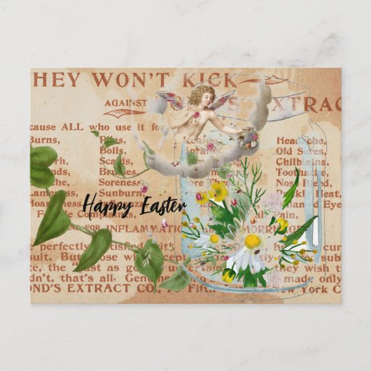  Ephemra Collage Happy Pasen Briefkaart (Voorkant)