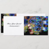 Ephermere zoete 16 masquerade bal zilver kaart (Voorkant / Achterkant)