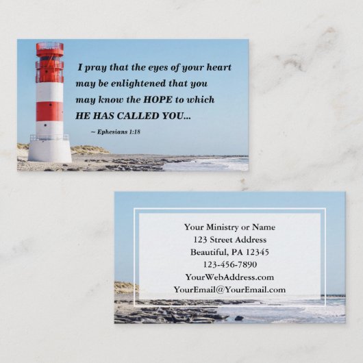 Ephesianen 1:18 Ik bid dat je het HOPE kent Visitekaartje (Voorkant / Achterkant)