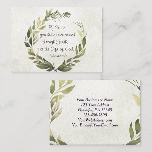Ephesianen 2:8 Op Grace heb je gered Visitekaartje (Voorkant / Achterkant)