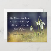 Ephesianen 2:8 van Grace U hebt bijbel bewaard Briefkaart (Voorkant / Achterkant)