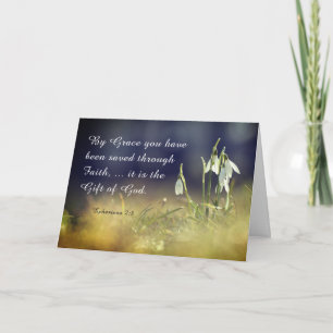 Ephesianen 2:8 van Grace U hebt bijbel bewaard Kaart