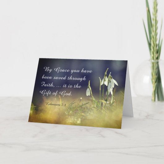 Ephesianen 2:8 van Grace U hebt bijbel bewaard Kaart (Voorkant)