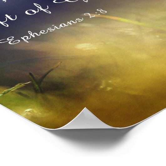 Ephesianen 2:8 van Grace U hebt bijbel bewaard Poster (Hoek)