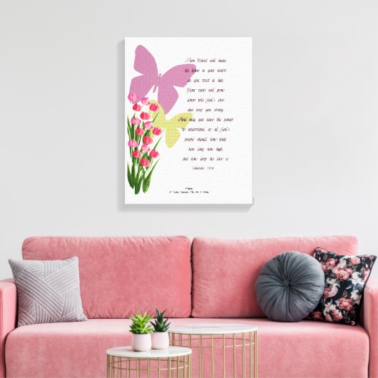 Ephesianen 3:17-18 canvas afdruk (Insitu (Woonkamer))