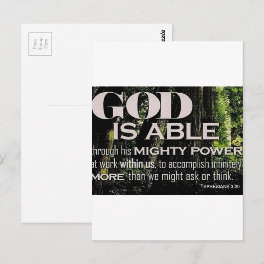 Ephesianen 3:20 briefkaart (Voorkant / Achterkant)