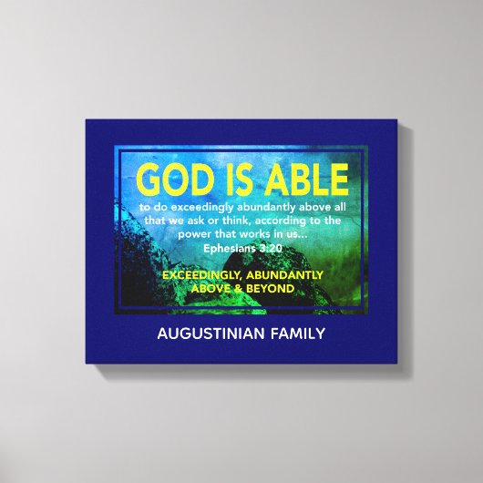Ephesianen 3:20 | GOD IS IN STAAT Canvas Afdruk (Voorkant)