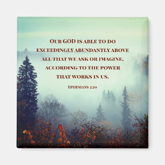 Ephesianen, 3:20 Ons GOD is mogelijk... Herfst For Magneet (Voorkant)