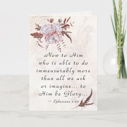 Ephesianen 3:20 voor hem die meer kan doen kaart (Voorkant)