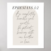 Ephesianen. 4:2 Minimale Boho beige Arch Poster (Voorkant)