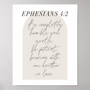 Ephesianen. 4:2 Minimale Boho beige Arch Poster