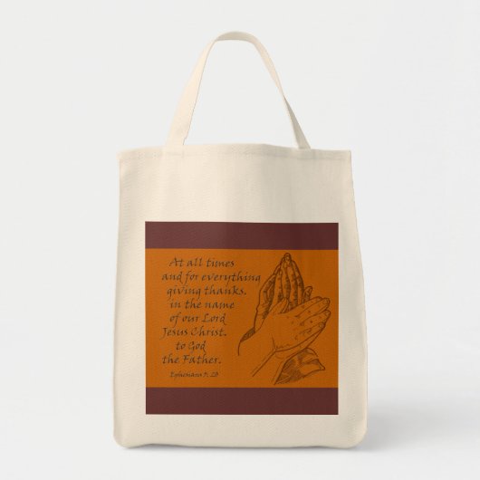 Ephesianen 5:20 Altijd...bedankt geven Tote Bag (Voorkant)