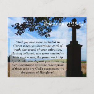 Ephesians 1 13 14 Cross Scripture Memory Card Briefkaart