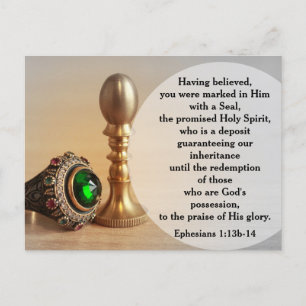 Ephesians 1:13b-14 Marked with a Seal Postcard Briefkaart