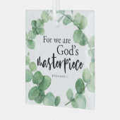 Ephesians 2:10 Gods Masterstuk Bijbelprijsopgave C Glas Ornament (Voorkant links)