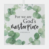 Ephesians 2:10 Gods Masterstuk Bijbelprijsopgave C Glas Ornament (Voorkant)