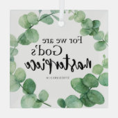 Ephesians 2:10 Gods Masterstuk Bijbelprijsopgave C Glas Ornament (Achterkant)