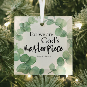 Ephesians 2:10 Gods Masterstuk Bijbelprijsopgave C Glas Ornament