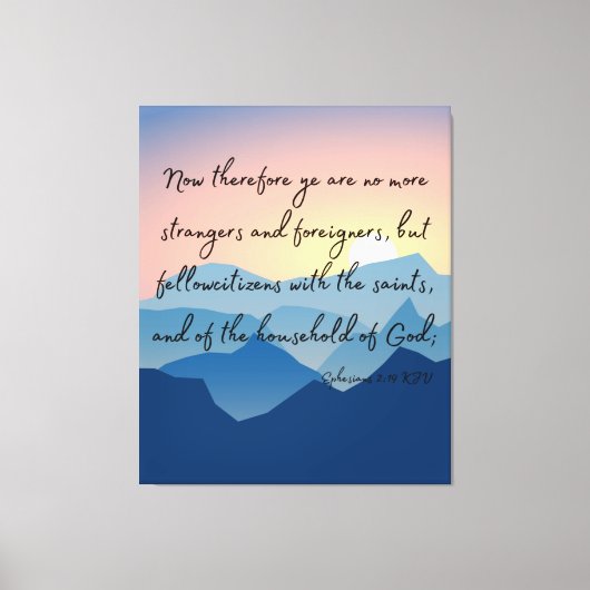 Ephesians 2:19 Bijbelse KJV Pic Wall Art Canvas Afdruk (Voorkant)