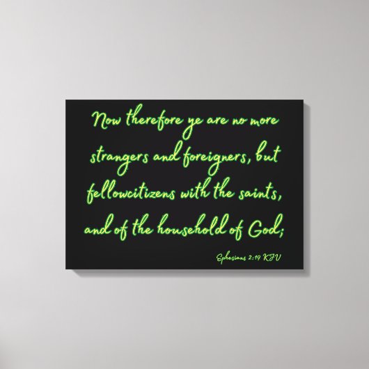 Ephesians 2:19 Bijbelse KJV-wandkunst Canvas Afdruk (Voorkant)