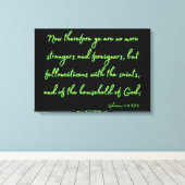 Ephesians 2:19 Bijbelse KJV-wandkunst Canvas Afdruk (Insitu (Houten vloer))