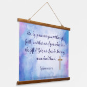 Ephesians 2:8-9 hangend wandkleed (Gebogen)