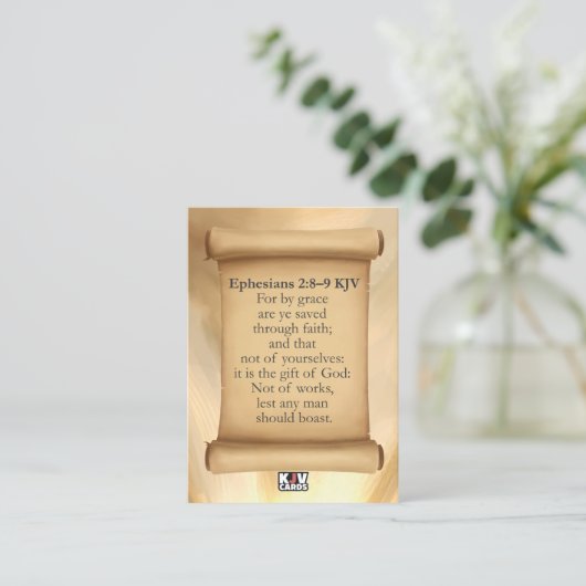 Ephesians 2:8-9 KJV-kaarten Visitekaartje (Staand voorkant)