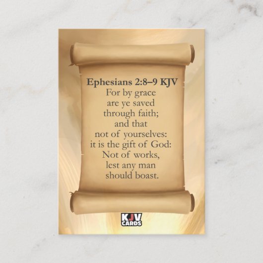Ephesians 2:8-9 KJV-kaarten Visitekaartje (Voorkant)