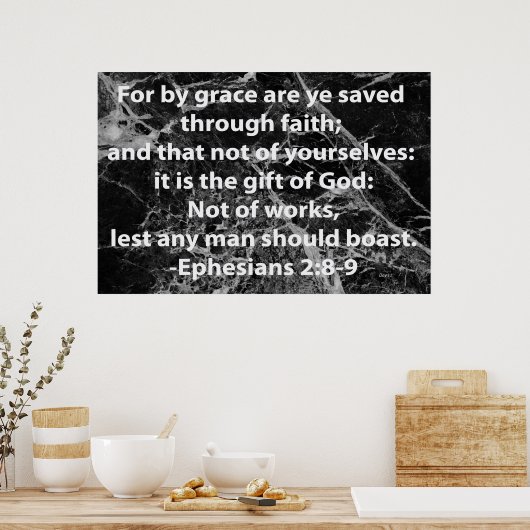 Ephesians 2:8-9 poster (Keuken)