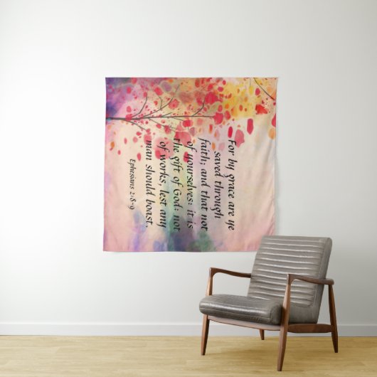 Ephesians 2:8-9 wandkleed (In Situ (horizontaal))