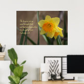 Ephesians 2:8 Bijbelse versie met geel deffodil Poster (Thuiskantoor)