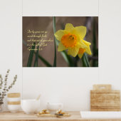 Ephesians 2:8 Bijbelse versie met geel deffodil Poster (Keuken)