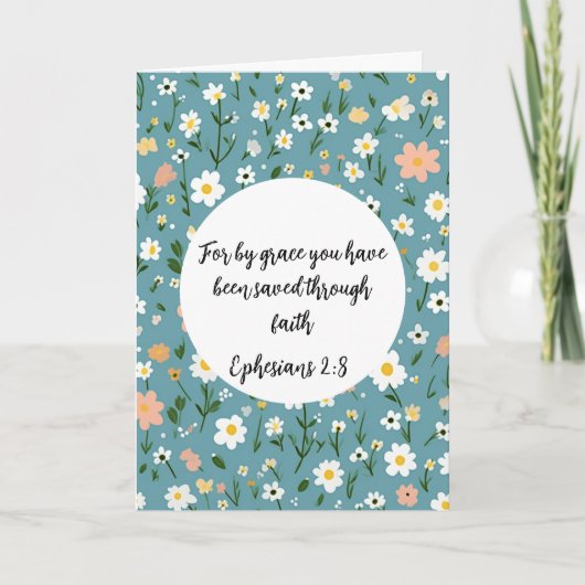 Ephesians 2:8 Christian Greeting Card Kaart (Voorkant)