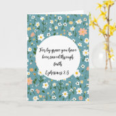 Ephesians 2:8 Christian Greeting Card Kaart (Gele Bloem)