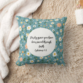 Ephesians 2:8 Christian Throw Pillow Kussen