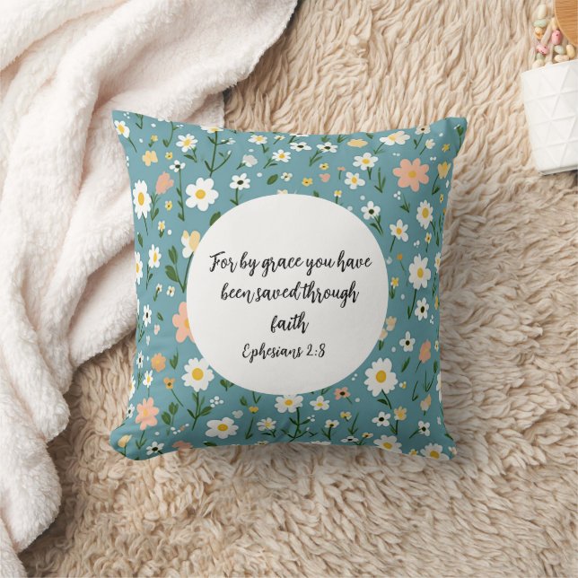 Ephesians 2:8 Christian Throw Pillow Kussen (Deken)