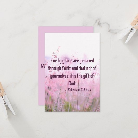 Ephesians 2:8 KJV Bijbelscriptie Pic Greeting Kaart (Voorkant / Achterkant in situ)