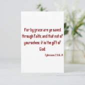 Ephesians 2:8 KJV BijbelscriptWenskaart Kaart (Staand voorkant)