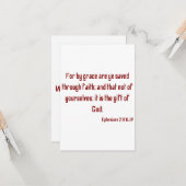 Ephesians 2:8 KJV BijbelscriptWenskaart Kaart (Voorkant / Achterkant in situ)