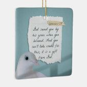 Ephesians 2:8 met witte duif keramisch ornament (Rechts)