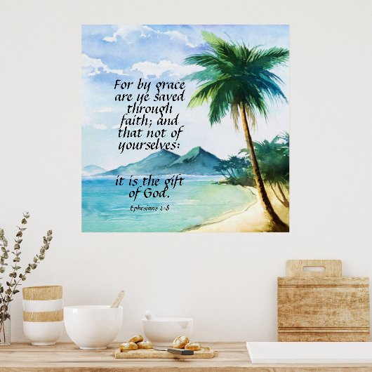 Ephesians 2:8 poster (Keuken)