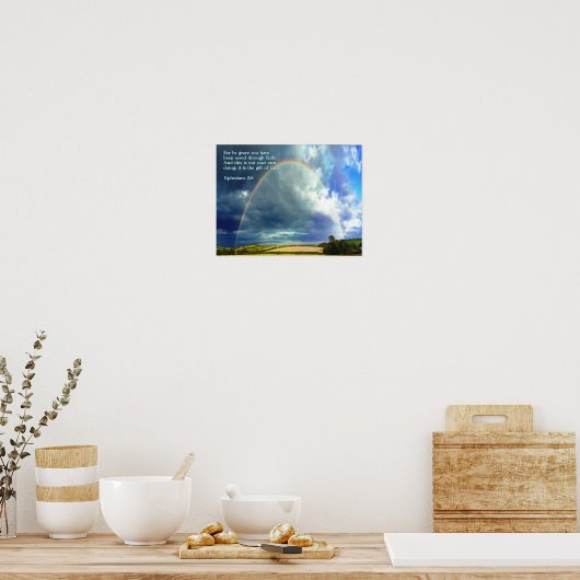 Ephesians 2:8 Regenboog Poster (Keuken)