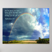 Ephesians 2:8 Regenboog Poster (Voorkant)