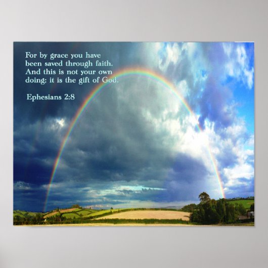 Ephesians 2:8 Regenboog Poster (Voorkant)