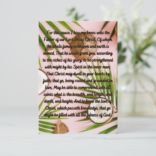 Ephesians 3:14-19 Prayer Flat Wenskaart Kaart (Staand voorkant)