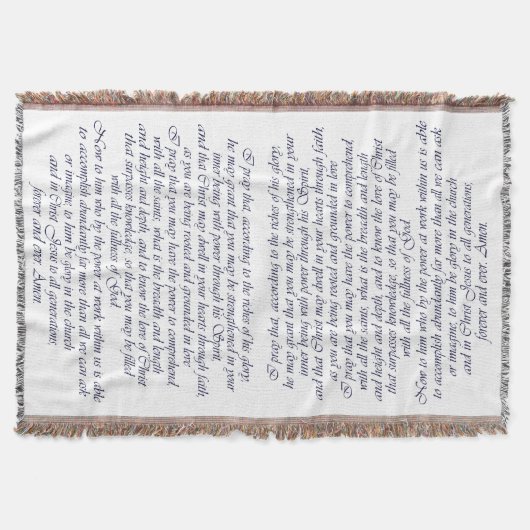 Ephesians 3:16-21 Prayer Throw Blanket Deken (Voorkant)