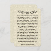 Ephesians 3:16 - de Kaart van de Nota van de Manus (Voorkant / Achterkant)